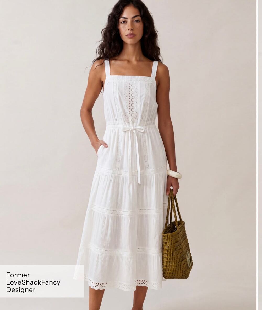 New sorella Camellia Cotton Dress white lace sz S $222